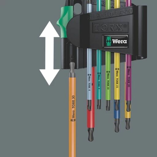 Wera WER073599 9pce 967/9 Multicolour Ball End Torx & Security Torx L-Key Set – image 6