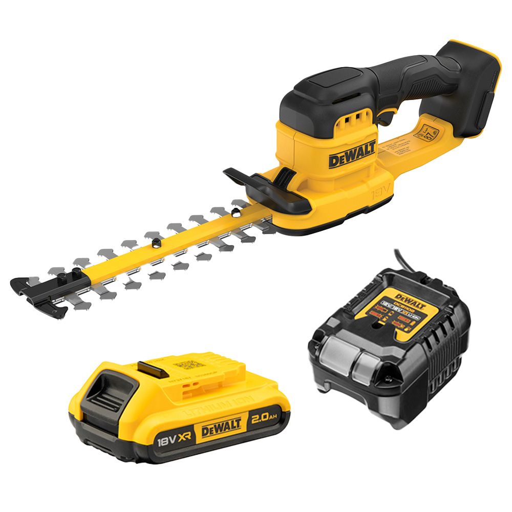 DeWalt DCMHT520D1-XE 18V XR 2.0Ah Li-ion Cordless 200mm Compact Hedge Trimmer Combo Kit – image 2