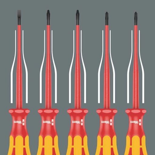 Wera WER135961 7pce 160 Kraftform Plus Series 100 Screwdriver Set with Reduced Blade Diameter – image 5