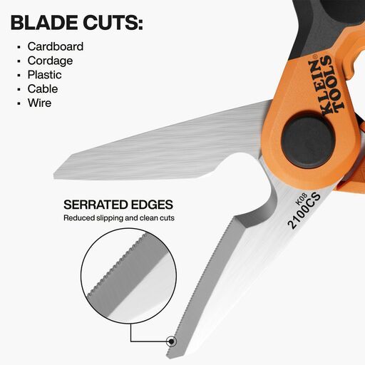 Klein A-2100CS 7" Long Reach Cable Stripping Electrician Scissors – image 3