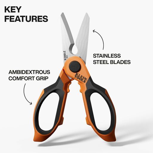 Klein A-2100CS 7" Long Reach Cable Stripping Electrician Scissors – image 2