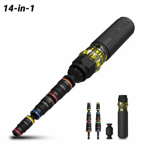 Klein A-32914HD 14-in-1 Impact Rated Flip Socket Set
