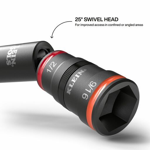 Klein A-32984 6pce 1/4"- 9/16" Impact Imperial Flip Socket Set with 25° Swivel Adaptor – image 4