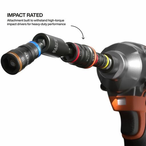 Klein A-32984 6pce 1/4"- 9/16" Impact Imperial Flip Socket Set with 25° Swivel Adaptor – image 6