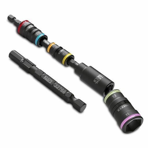 Klein A-32984MAU 6pce 7mm - 14mm Impact Metric Flip Socket Set with 25° Swivel Adaptor – image 2
