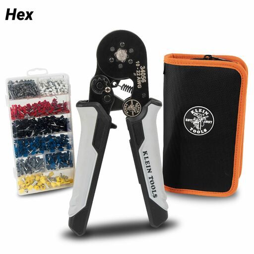 Klein A-34061 1201pce Ratcheting Ferrule Hex Crimper Set