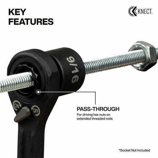 Klein A-65301ADP 6" KNECT Pass Through Ratchet (S) and 1/4" Drive Socket Adapter Set – image 5