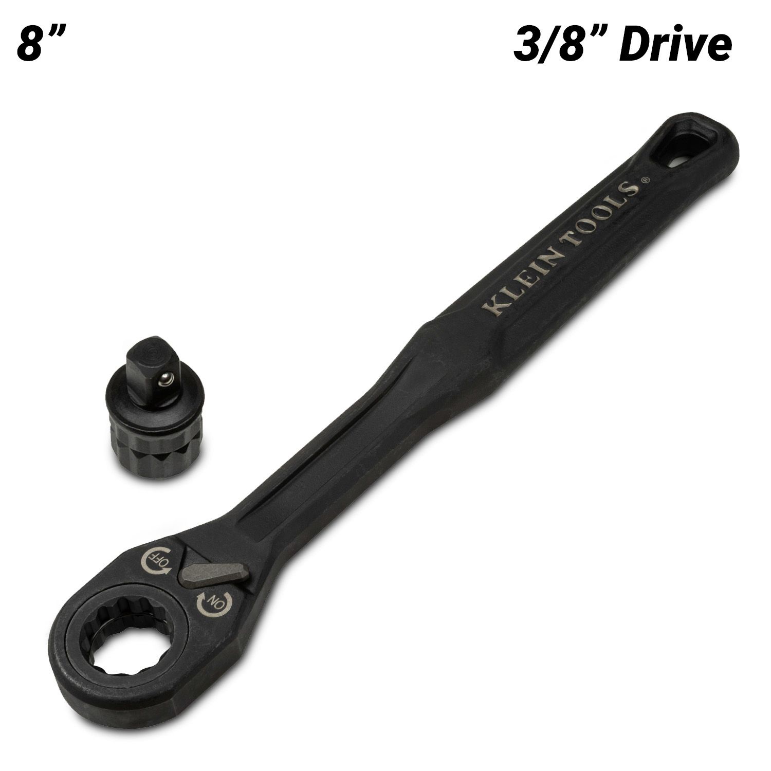 Klein A-65408ADP 8" KNECT Pass Through Ratchet (M) and 3/8" Drive Socket Adapter Set – image 1