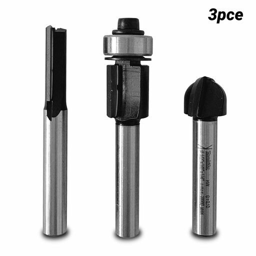 Makita D-70465 3pce 1/4" Shank TCT Router Bit Set