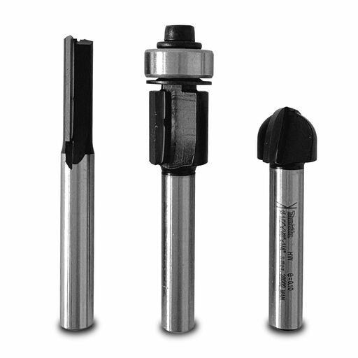 Makita D-70465 3pce 1/4" Shank TCT Router Bit Set – image 2