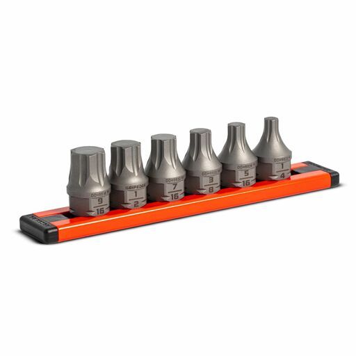 GRIPEDGE  DDHBS6S 6pce 3/8" Drive Low Profile SAE Hex Dual Action Driver Bit Set – image 3