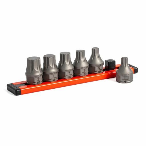 GRIPEDGE  DDHBS6S 6pce 3/8" Drive Low Profile SAE Hex Dual Action Driver Bit Set – image 4