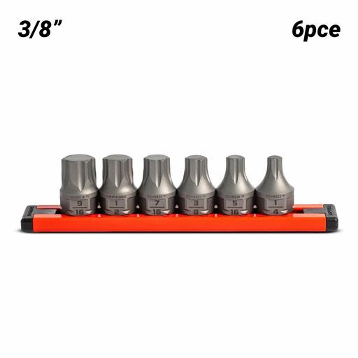 GRIPEDGE  DDHBS6S 6pce 3/8" Drive Low Profile SAE Hex Dual Action Driver Bit Set