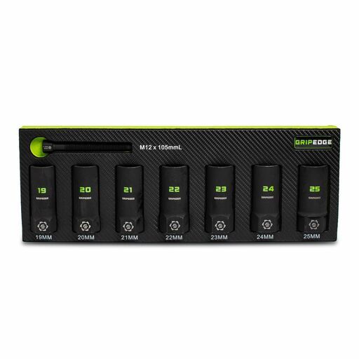 GRIPEDGE  XCM7DS 7pce 1/2" Drive Metric Deep Socket Extractor Set – image 2
