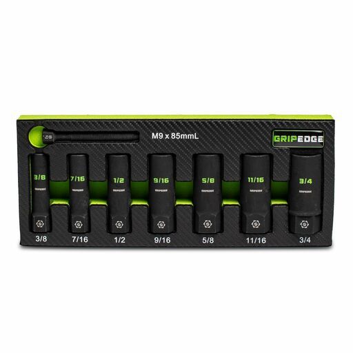 GRIPEDGE  XBS7DS 7pce 1/2" Drive SAE Deep Socket Extractor Set – image 2