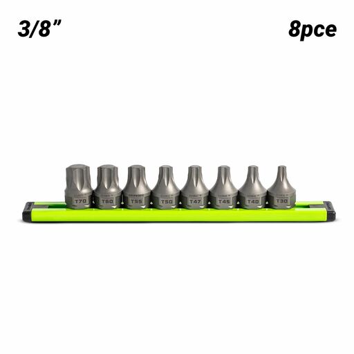 GRIPEDGE  DDSB8S 8pce 3/8" Drive Low Profile Star Dual Action Driver Bit Set
