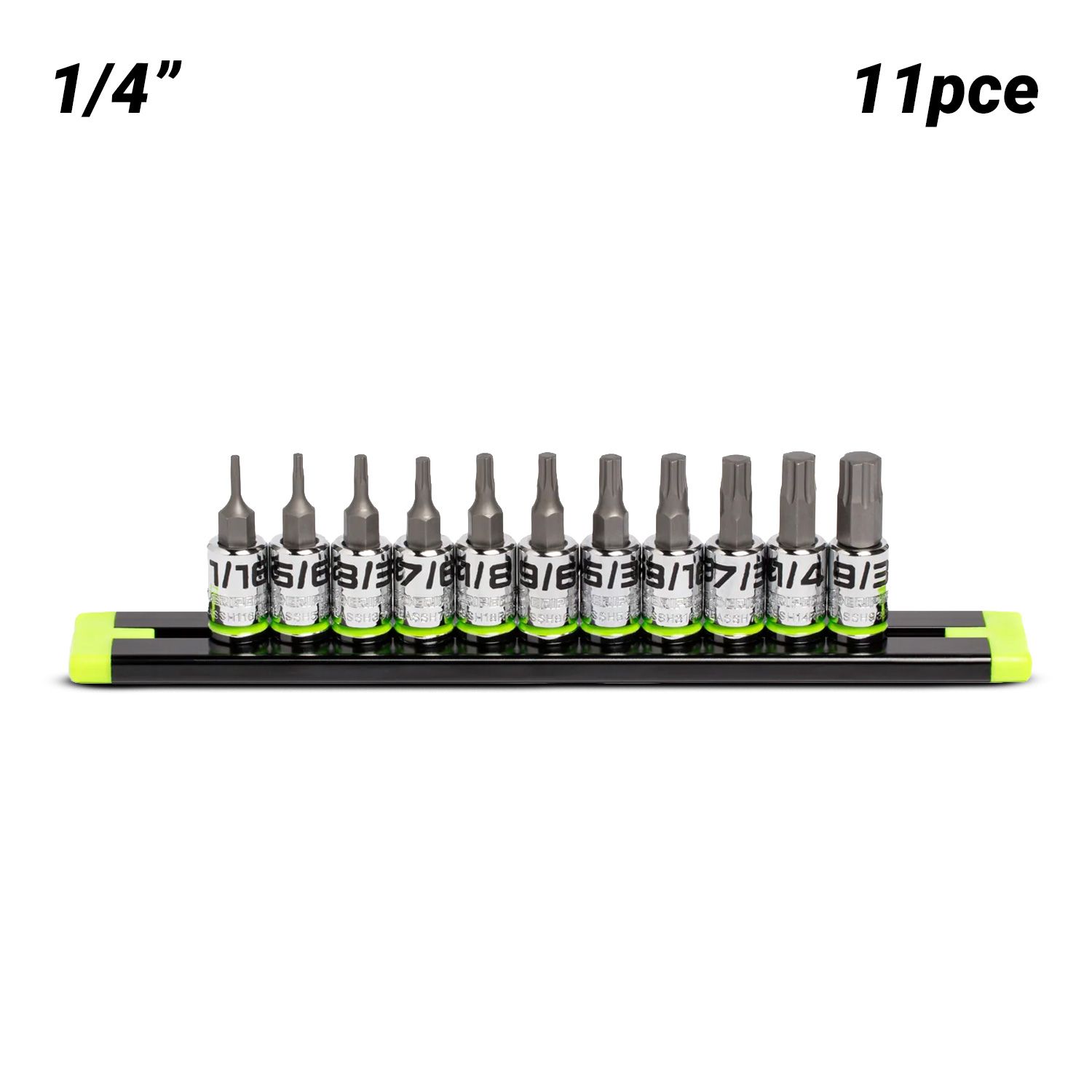 GRIPEDGE  GE11ASSHSRPT 11pce 1/4" Drive Short SAE Hex Driver Set – image 1