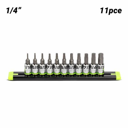GRIPEDGE  GE11ASSHSRPT 11pce 1/4" Drive Short SAE Hex Driver Set