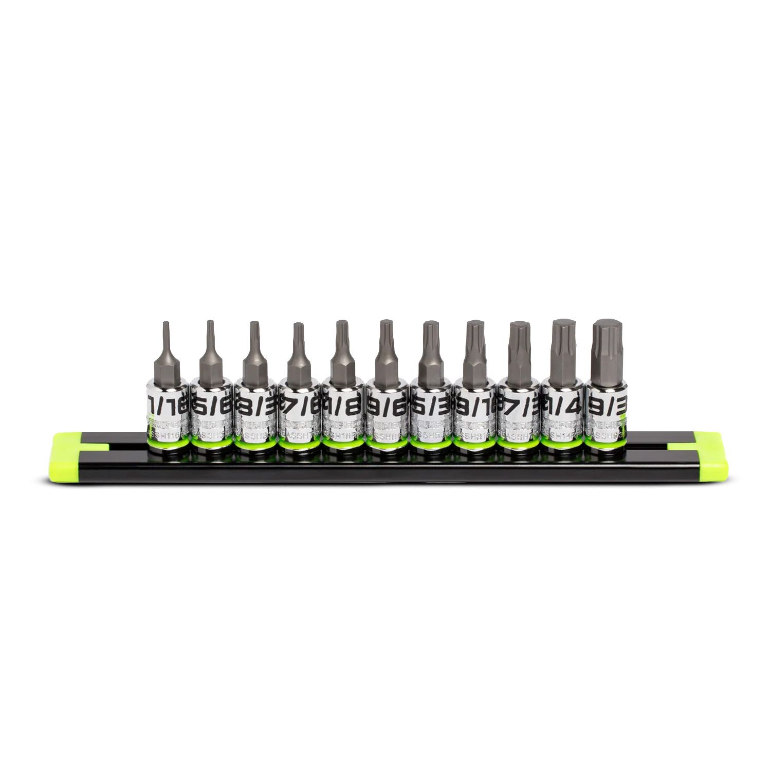 GRIPEDGE  GE11ASSHSRPT 11pce 1/4" Drive Short SAE Hex Driver Set – image 2