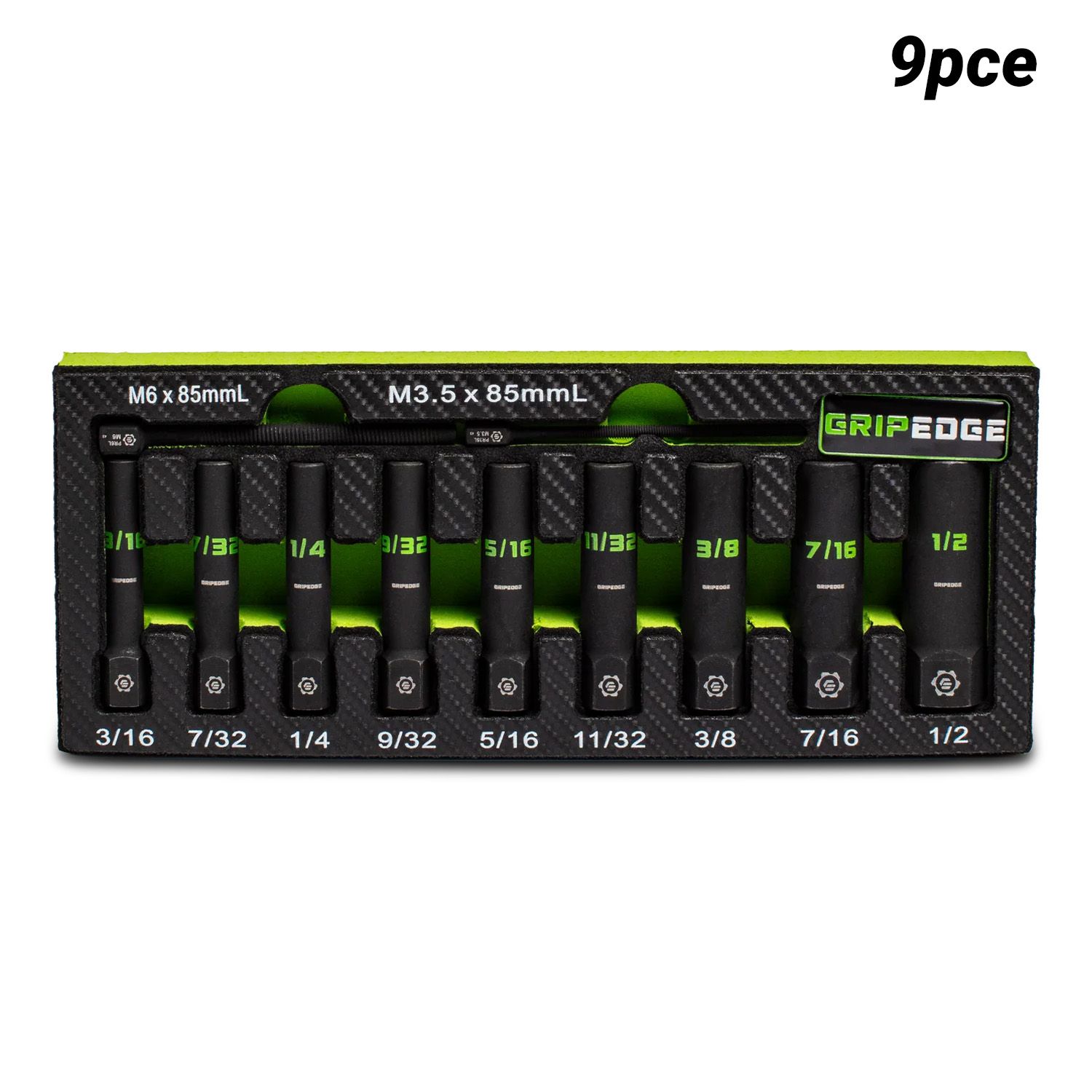 GRIPEDGE  XAS9DS 9pce 1/4" Drive SAE Deep Socket Extractor Set – image 1