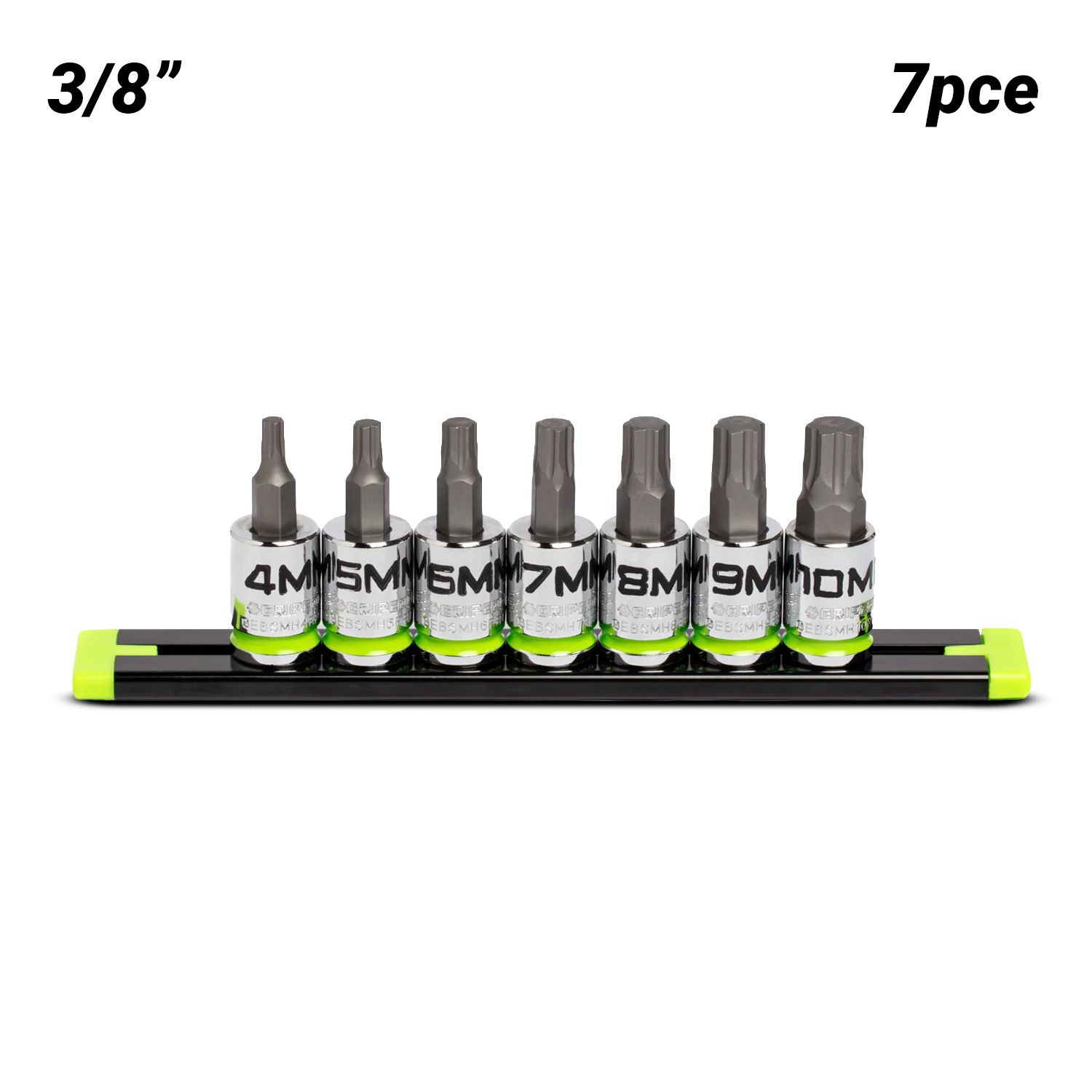 GRIPEDGE  GE7BSMHSRPT 7pce 3/8" Drive Short Metric Hex Driver Set – image 1