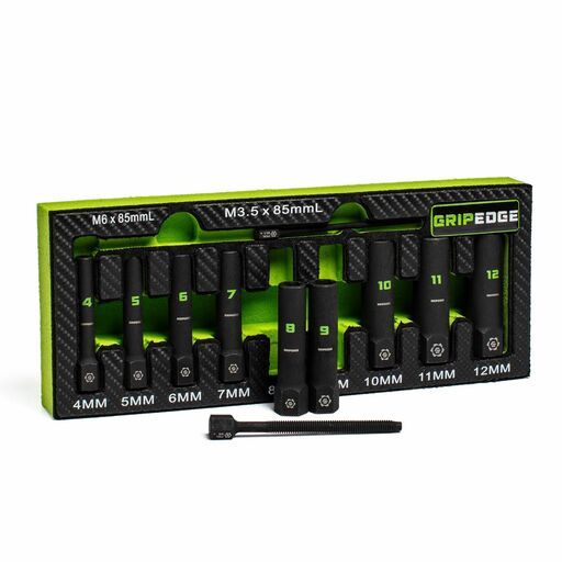 GRIPEDGE  XAM9DS 9pce 1/4" Drive Metric Deep Socket Extractor Set – image 4