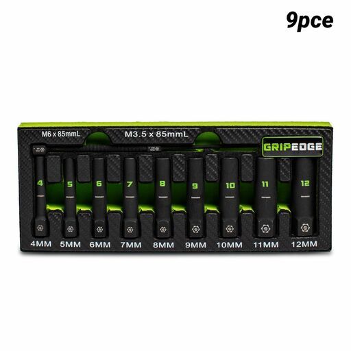 GRIPEDGE  XAM9DS 9pce 1/4" Drive Metric Deep Socket Extractor Set