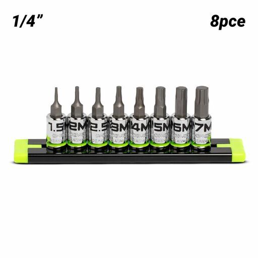 GRIPEDGE  GE8ASMHSRPT 8pce 1/4" Drive Short Metric Hex Driver Set
