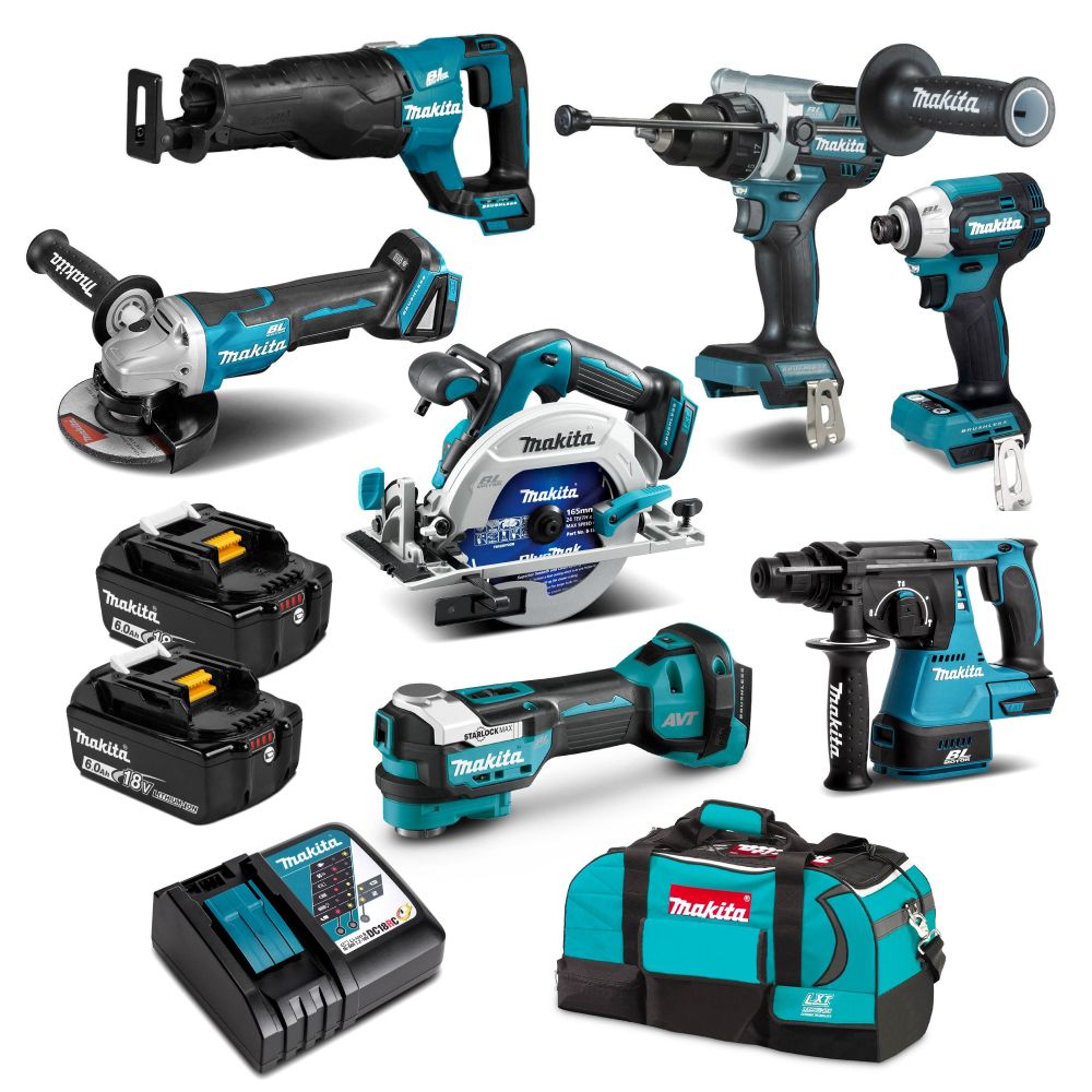 Makita DLX7036GX1 18V 6.0Ah Li-ion Cordless Brushless 7pce Combo Kit