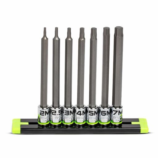 GRIPEDGE  HAM7LS 7pce 1/4" Drive Long Metric Hex Driver Set – image 2