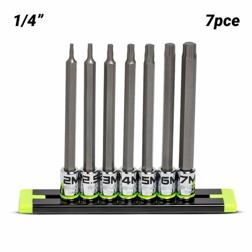 GRIPEDGE  HAM7LS 7pce 1/4" Drive Long Metric Hex Driver Set