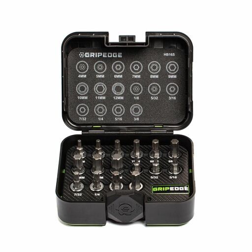 GRIPEDGE  HB16S 16pce 3/8" Drive Short Metric & SAE Hex Driver Set – image 2