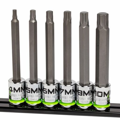 GRIPEDGE  HBM6LS 6pce 3/8" Drive Long Metric Hex Driver Set – image 5
