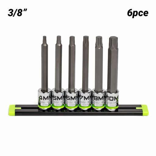 GRIPEDGE  HBM6LS 6pce 3/8" Drive Long Metric Hex Driver Set