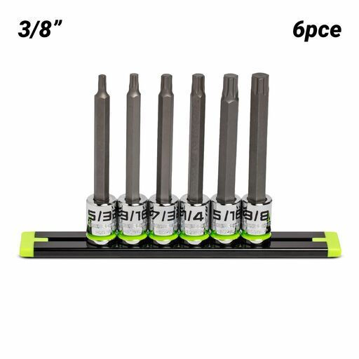 GRIPEDGE  HBS6LS 6pce 3/8" Drive Long SAE Hex Driver Set