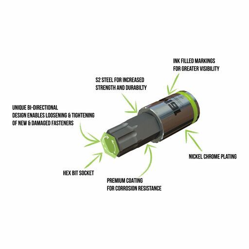 GRIPEDGE  HCM8S 8pce 1/2" Drive Metric Hex Bit Socket Set – image 6