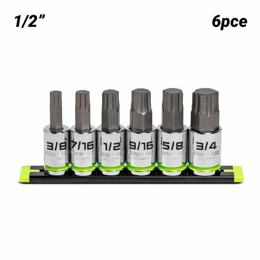 GRIPEDGE  HCS6S 6pce 1/2" Drive SAE Hex Bit Socket Set