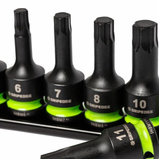 GRIPEDGE  IHBM7S 7pce 3/8" Drive Short Metric Impact HEX Driver Set – image 5