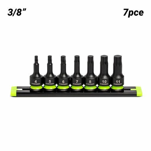 GRIPEDGE  IHBM7S 7pce 3/8" Drive Short Metric Impact HEX Driver Set