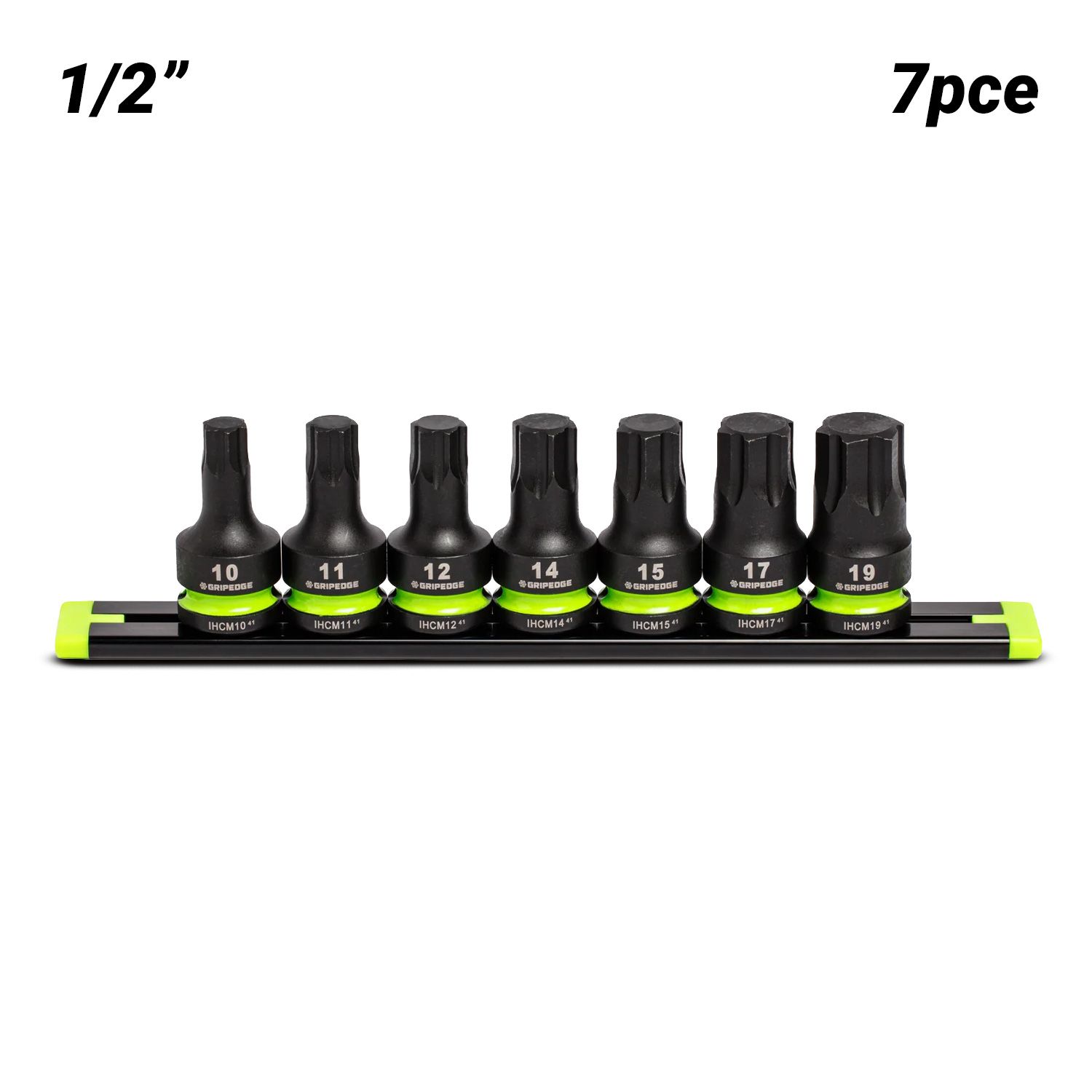 GRIPEDGE  IHCM7S 7pce 1/2" Drive Short Metric Impact HEX Driver Set – image 1