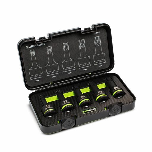 GRIPEDGE  IHDM5S 5pce 3/4" Drive Metric Impact HEX Driver Set – image 3