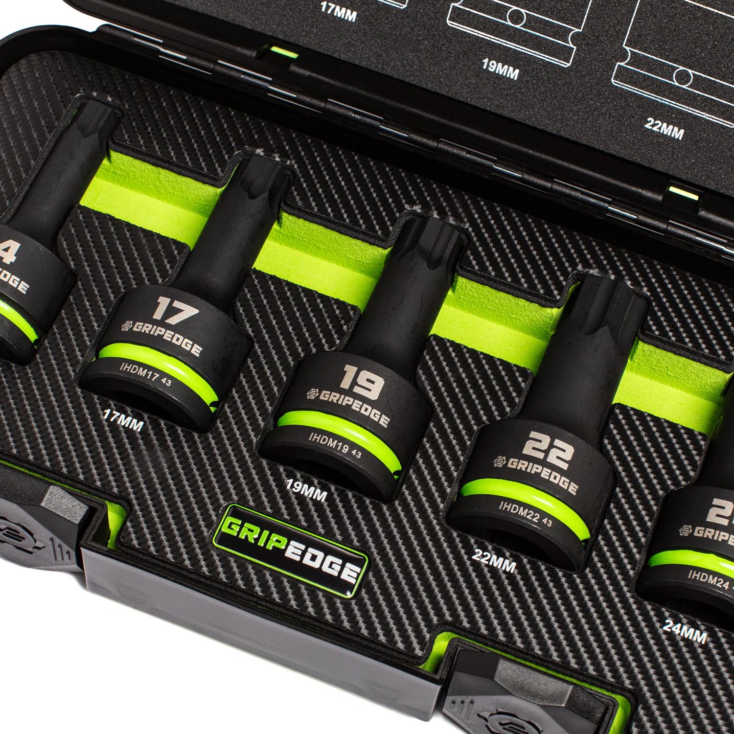 GRIPEDGE  IHDM5S 5pce 3/4" Drive Metric Impact HEX Driver Set – image 5