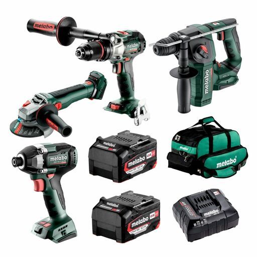 Metabo MET18BL4SB2LP5.2JG (AU68403900) 18V 5.2Ah Li-ion Cordless Brushless 4pce Combo Kit