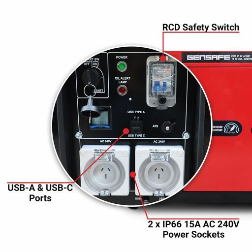 Gensafe GD11KVSE 11 KVA Silent Diesel Electric Start Generator – image 3