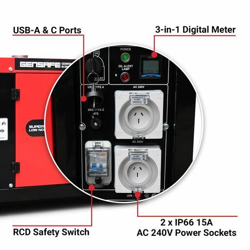 Gensafe GD85KVSE 8.5 KVA Silent Diesel Electric Start Generator – image 4