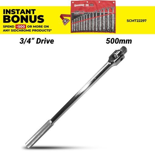 Sidchrome SCMT15954 3/4" Square Drive 500mm Adjustable Offset Handle