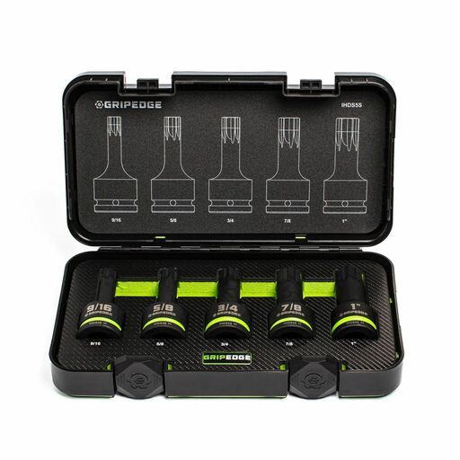 GRIPEDGE  IHDS5S 5pce 3/4" Drive SAE Impact Hex Driver Set – image 2