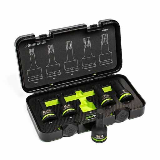 GRIPEDGE  IHDS5S 5pce 3/4" Drive SAE Impact Hex Driver Set – image 4