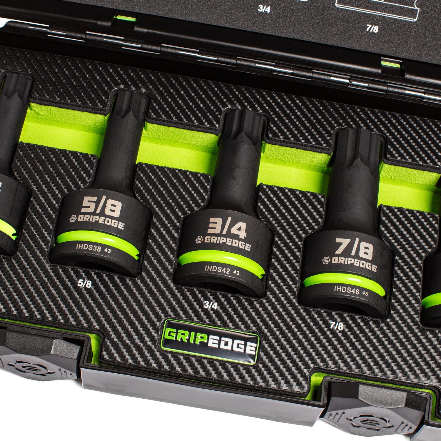 GRIPEDGE IHDS5S 5pce 3/4" Drive SAE Impact Hex Driver Set