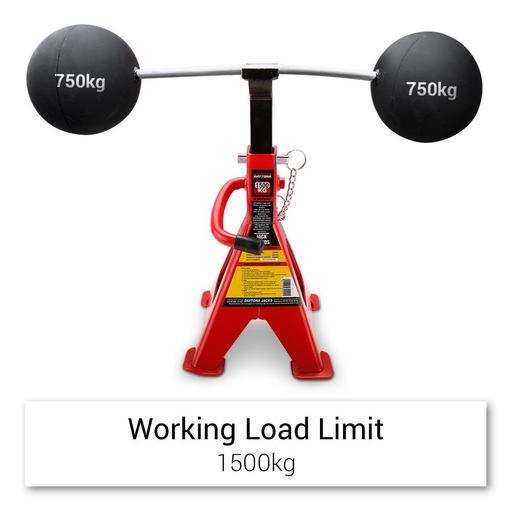 Daytona DLP1700 + T42001CA 1700kg Low Profile Hydraulic Trolley Jack & 1.5 Tonne Heavy Duty Jack Stands – image 7